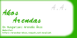 akos arendas business card