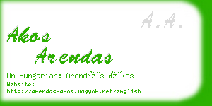 akos arendas business card